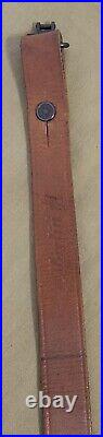 Vintage Original Marlin Marked Leather Buckle Rifle Sling With Swivels