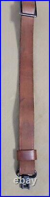 Vintage Original Marlin Marked Leather Buckle Rifle Sling With Swivels