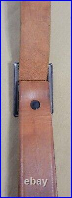 Vintage Original Marlin Marked Leather Buckle Rifle Sling With Swivels