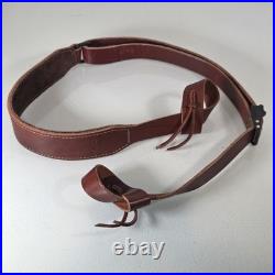 Vintage Orvis Leather Stitched Buckle Rifle Gun Sling Strap Only Outdoor Hunting