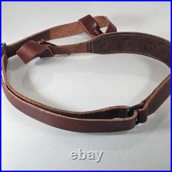 Vintage Orvis Leather Stitched Buckle Rifle Gun Sling Strap Only Outdoor Hunting