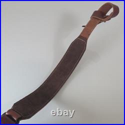 Vintage Orvis Leather Stitched Buckle Rifle Gun Sling Strap Only Outdoor Hunting