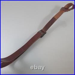 Vintage Orvis Leather Stitched Buckle Rifle Gun Sling Strap Only Outdoor Hunting