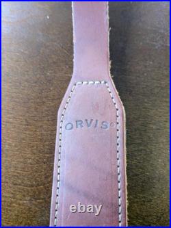 Vintage Orvis Leather Stitched Buckle Rifle Gun Strap