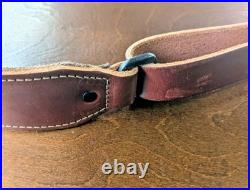 Vintage Orvis Leather Stitched Buckle Rifle Gun Strap