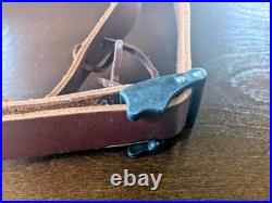 Vintage Orvis Leather Stitched Buckle Rifle Gun Strap