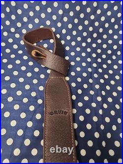 Vintage Orvis Leather Stitched Suede Backed Buckle Rifle Sling No Swivel Trap