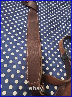 Vintage Orvis Leather Stitched Suede Backed Buckle Rifle Sling No Swivel Trap