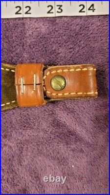 Vintage Safariland brown leather adjustable rifle sling