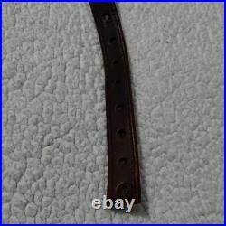 Vintage Savage stamped Brown Leather Rifle Sling missing metal connectors 42