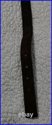 Vintage Savage stamped Brown Leather Rifle Sling missing metal connectors 42