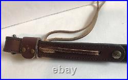 Vintage Shotgun Rifle Sling Strap Padded Top Grain Brown Leather Uncle Mikes