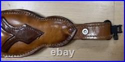 Vintage Stalker Rawhide Leather Padded Rifle Sling With Swivels