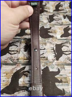 Vintage Suede Whitetail Diamond Stitched Field & Stream Leather Rifle Sling