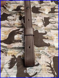 Vintage Suede Whitetail Diamond Stitched Field & Stream Leather Rifle Sling