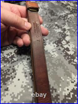 Vintage The George Lawrence Co #57 Leather Rifle Sling With Swivels