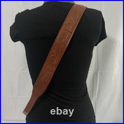 Vintage Tooled Leather Rifle Sling Floral Western Strap with New Uncle Mike's