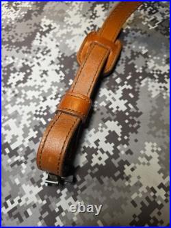 Vintage Tooled Whitetail Acorn Stitched Padded Suede Backed Leather Rifle Sling