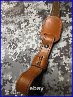 Vintage Tooled Whitetail Acorn Stitched Padded Suede Backed Leather Rifle Sling