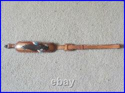 Vintage Torel 4825 Padded Leather Rifle Sling American Eagle Design Made in US