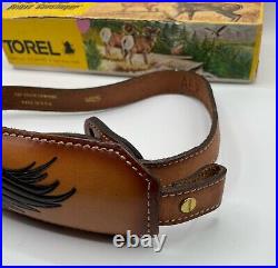 Vintage Torel Rifle Padded Leather Sling Eagle #4825 Perfect Condition Withbox