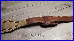 Vintage Torel Rifle & Shotgun 2 Tone Embossed Leather Sling