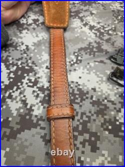 Vintage Torel Suede White Stitched Tooled Whitetail Padded Leather Rifle Sling