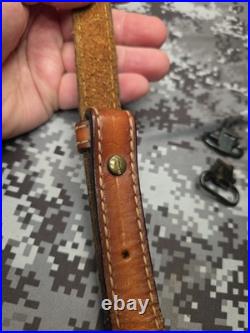 Vintage Torel Suede White Stitched Tooled Whitetail Padded Leather Rifle Sling