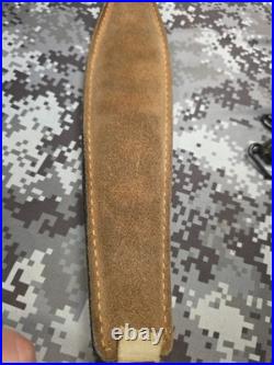 Vintage Torel Suede White Stitched Tooled Whitetail Padded Leather Rifle Sling