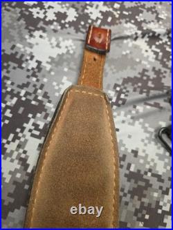 Vintage Torel Suede White Stitched Tooled Whitetail Padded Leather Rifle Sling