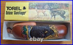 Vintage Torel Tooled Brown Bear Grizzly Leather Rifle Padded Sling Model 4753