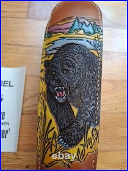 Vintage Torel Tooled Brown Bear Grizzly Leather Rifle Padded Sling Model 4753