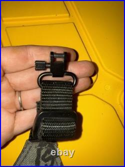 Vintage Trebark Gun Sling Adjustable Camo and Leather Rifle Sling