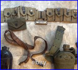Vintage US Military Lot WWI WWII Korean Vietnam Gear Canteen Belt Sling