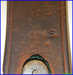 Vintage WW2 Leather R-S GMS Rifle Sling with Brass Hardware