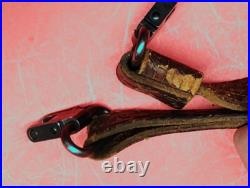 Vintage Weave Design Embossed 1 Leather Rifle Sling US Military Style QD Swivel Vintage Weave Design Embossed 1 Leather Rifle Sling US Military Style QD Swivel