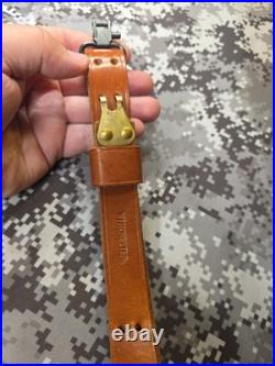 Vintage Winchester Leather Rifle Buckle Sling With Swivels Win Winchester Sling