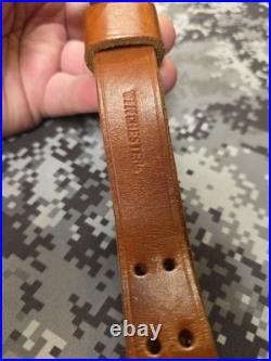 Vintage Winchester Leather Rifle Buckle Sling With Swivels Win Winchester Sling