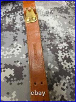 Vintage Winchester Leather Rifle Buckle Sling With Swivels Win Winchester Sling