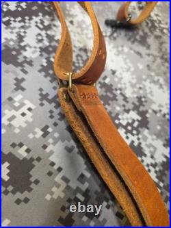 Vintage Winchester Leather Rifle Buckle Sling With Swivels Win Winchester Sling