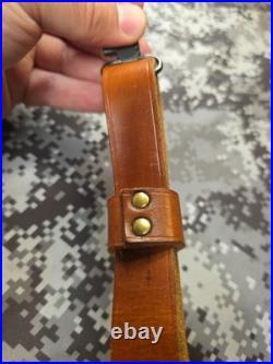 Vintage Winchester Leather Rifle Buckle Sling With Swivels Win Winchester Sling