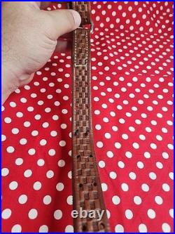 Vintage York Arms Memphis Tn Tooled Buckle Leather Rifle Sling With Swivels