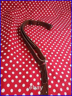 Vintage York Arms Memphis Tn Tooled Buckle Leather Rifle Sling With Swivels