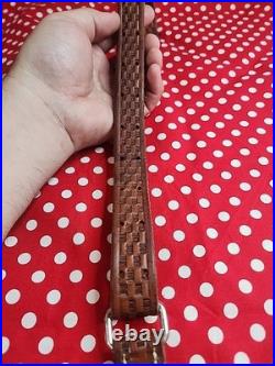 Vintage York Arms Memphis Tn Tooled Buckle Leather Rifle Sling With Swivels