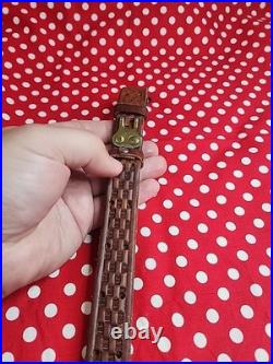 Vintage York Arms Memphis Tn Tooled Buckle Leather Rifle Sling With Swivels
