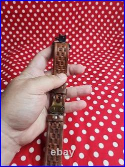 Vintage York Arms Memphis Tn Tooled Buckle Leather Rifle Sling With Swivels