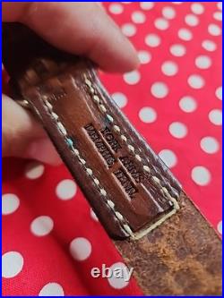 Vintage York Arms Memphis Tn Tooled Buckle Leather Rifle Sling With Swivels