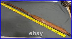 Vintage hand tooled LEATHER Rifle Sling 7220W + Swivel MARKED BUT CANNOT READ