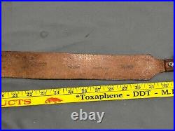 Vintage hand tooled LEATHER Rifle Sling 7220W + Swivel MARKED BUT CANNOT READ