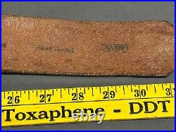 Vintage hand tooled LEATHER Rifle Sling 7220W + Swivel MARKED BUT CANNOT READ